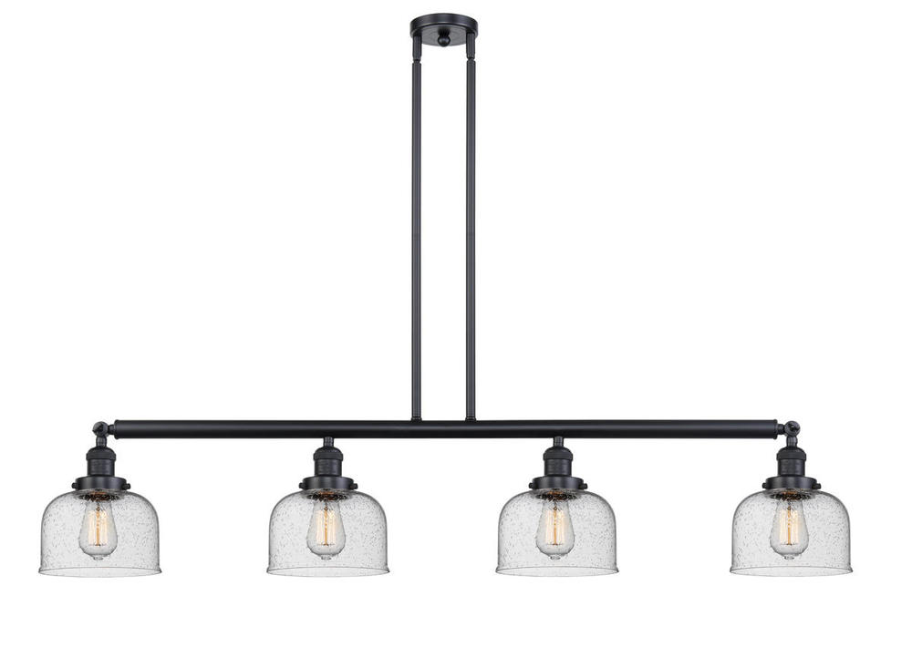 Bell - 4 Light - 53 inch - Matte Black - Stem Hung - Island Light