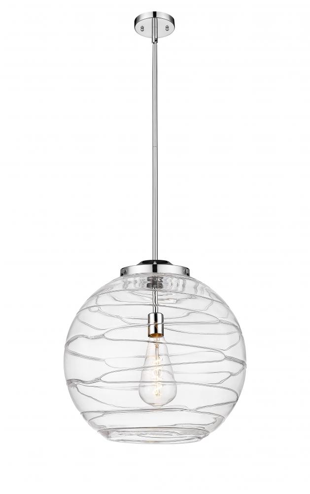 Athens Deco Swirl - 1 Light - 18 inch - Polished Chrome - Stem Hung - Pendant