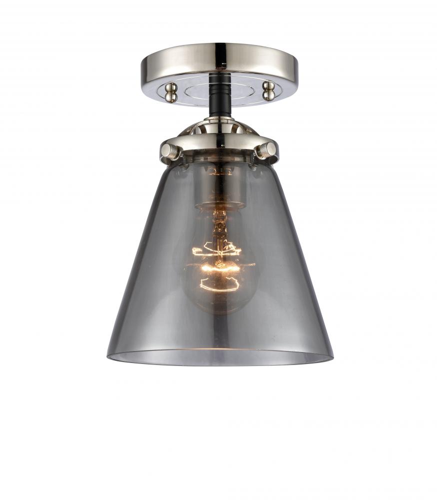 Cone - 1 Light - 6 inch - Black Polished Nickel - Semi-Flush Mount