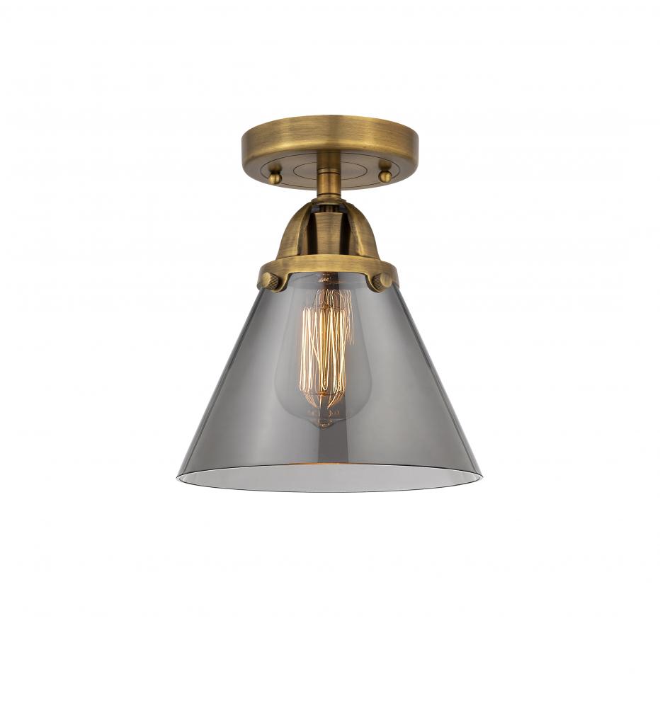 Cone - 1 Light - 8 inch - Brushed Brass - Semi-Flush Mount