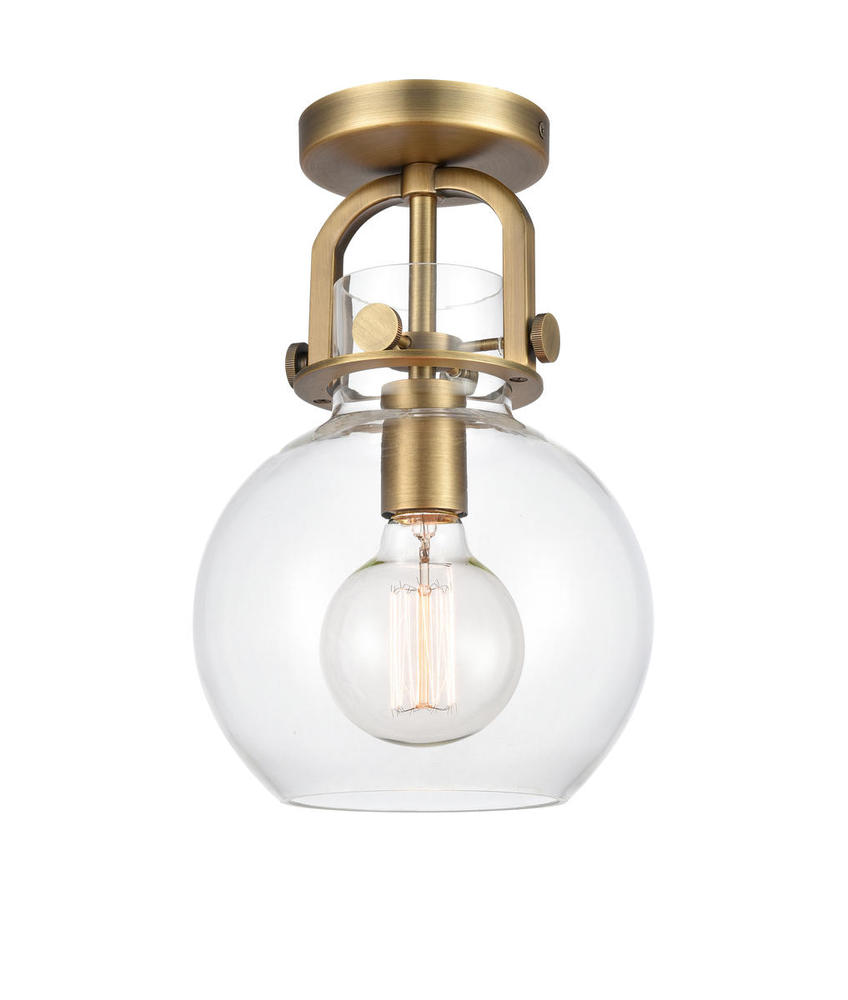 Newton Sphere - 1 Light - 8 inch - Brushed Brass - Flush Mount