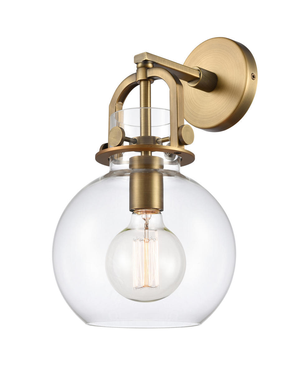 Newton Sphere - 1 Light - 8 inch - Brushed Brass - Sconce