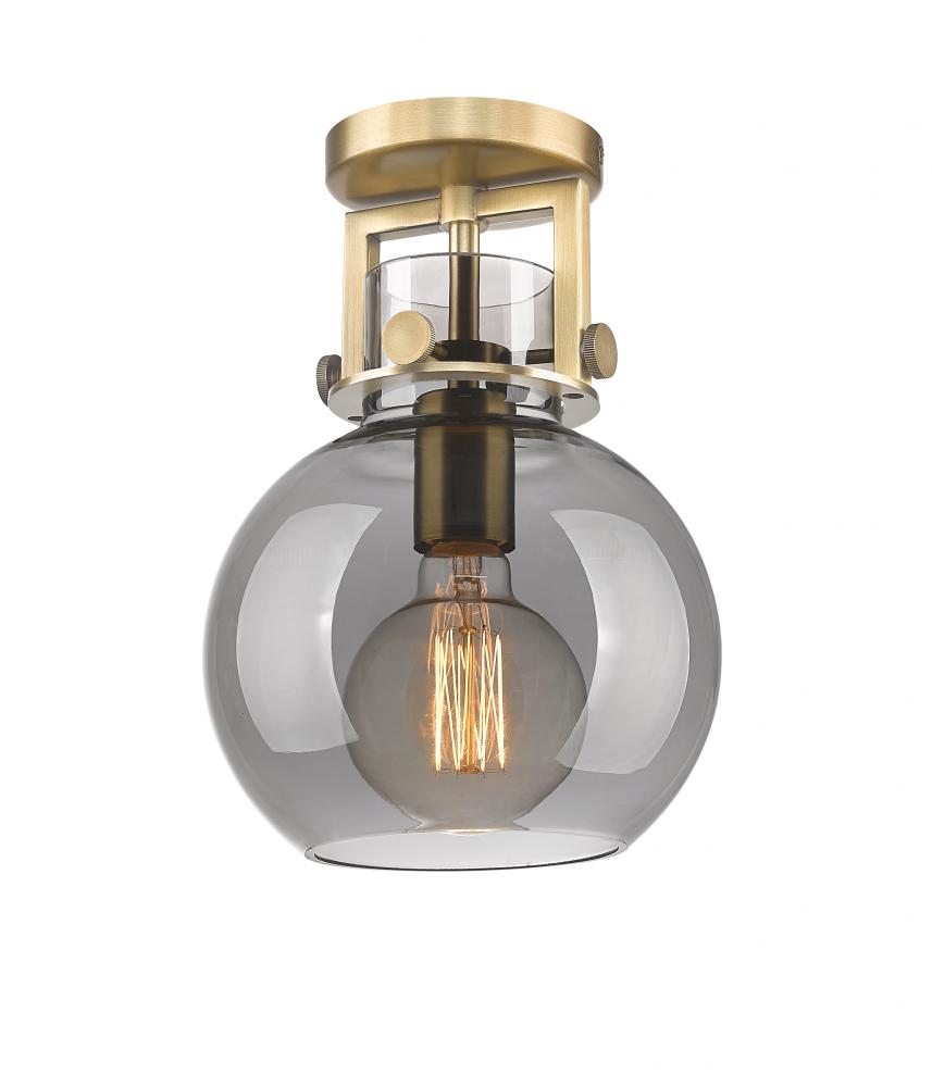 Newton Sphere - 1 Light - 8 inch - Brushed Brass - Flush Mount