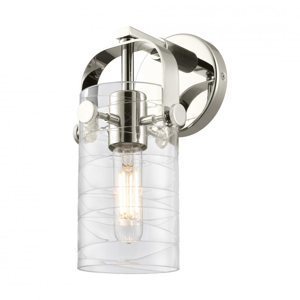 Pilaster II Cylinder - 1 Light - 7 inch Long Glass - Polished Nickel - Sconce