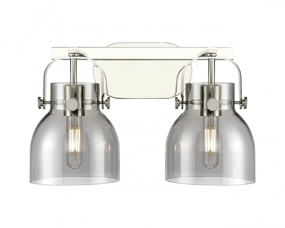 Pilaster II Bell - 2 Light - 17 inch - Polished Nickel - Bath Vanity Light