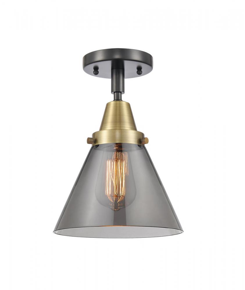 Cone - 1 Light - 8 inch - Black Antique Brass - Flush Mount