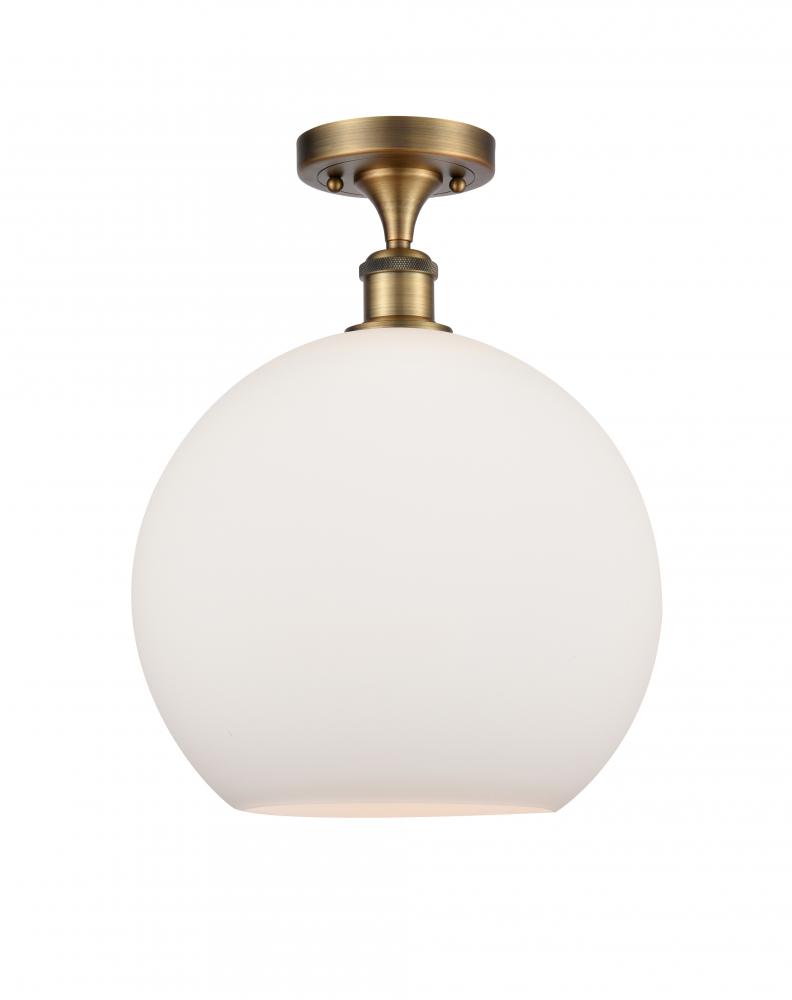 Athens - 1 Light - 12 inch - Brushed Brass - Semi-Flush Mount