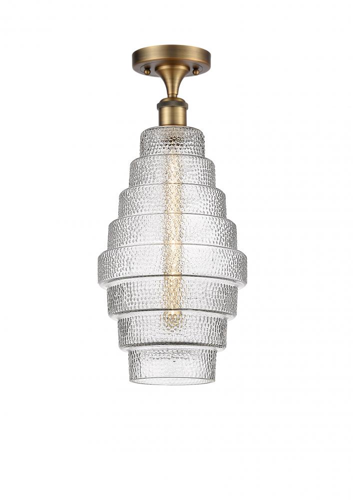 Cascade - 1 Light - 8 inch - Brushed Brass - Semi-Flush Mount