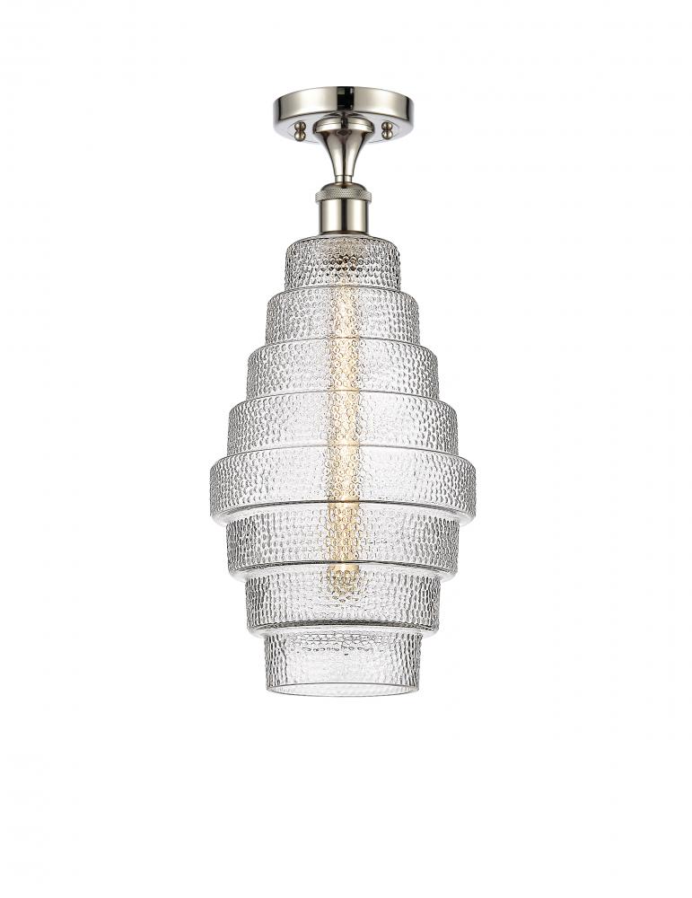 Cascade - 1 Light - 8 inch - Polished Nickel - Semi-Flush Mount