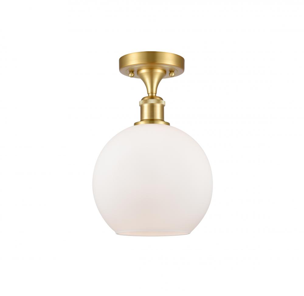 Athens - 1 Light - 8 inch - Satin Gold - Semi-Flush Mount