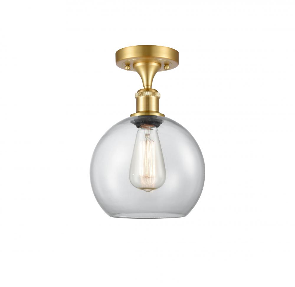 Athens - 1 Light - 8 inch - Satin Gold - Semi-Flush Mount