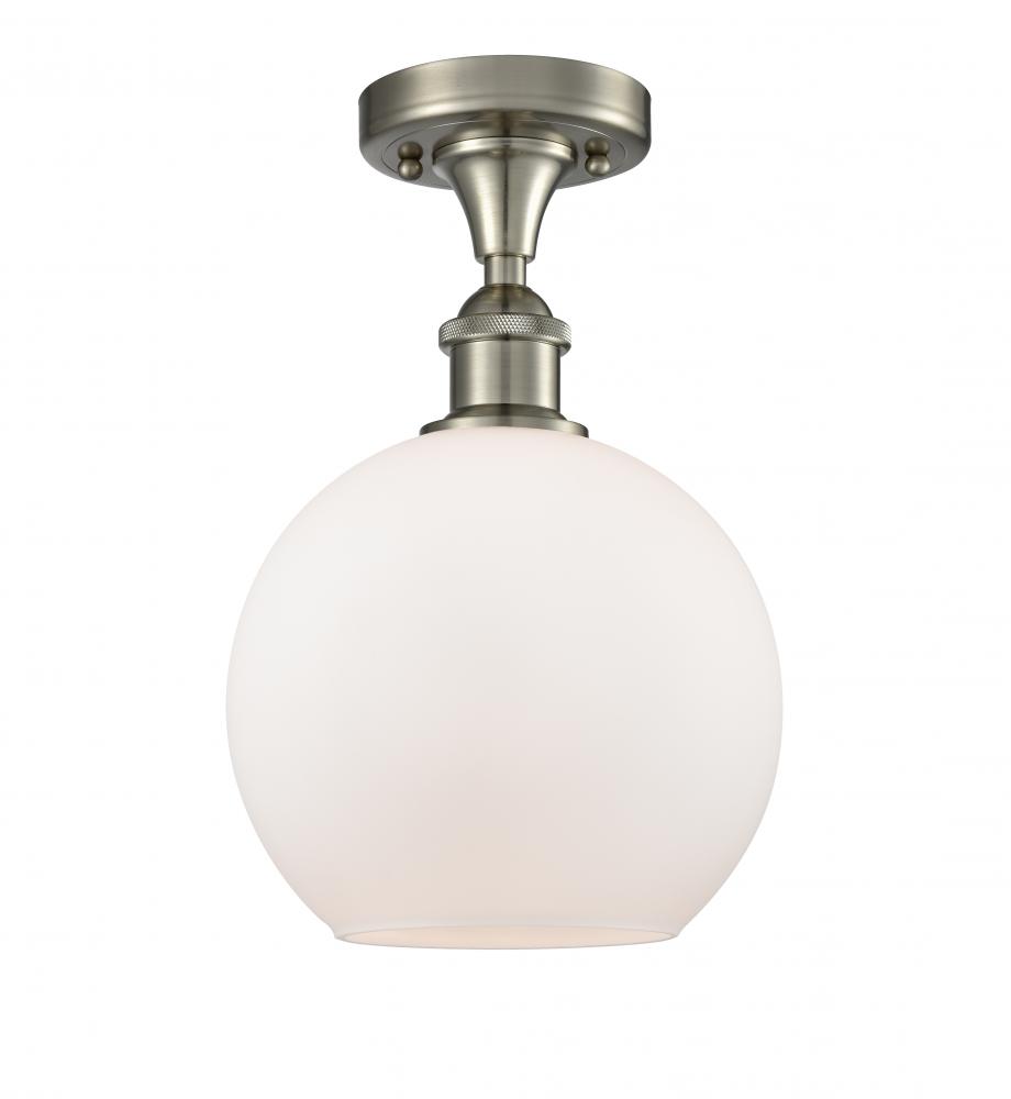 Athens - 1 Light - 8 inch - Brushed Satin Nickel - Semi-Flush Mount