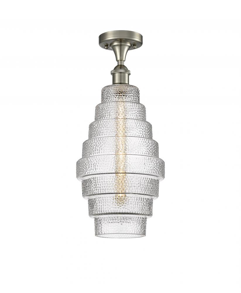 Cascade - 1 Light - 8 inch - Brushed Satin Nickel - Flush Mount