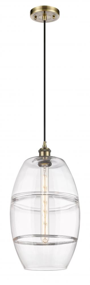 Vaz - 1 Light - 10 inch - Antique Brass - Cord hung - Mini Pendant