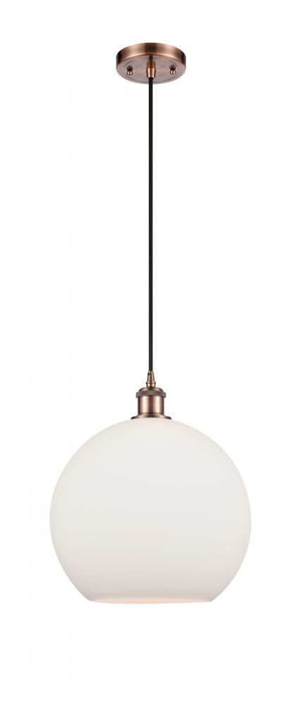 Athens - 1 Light - 12 inch - Antique Copper - Cord hung - Mini Pendant