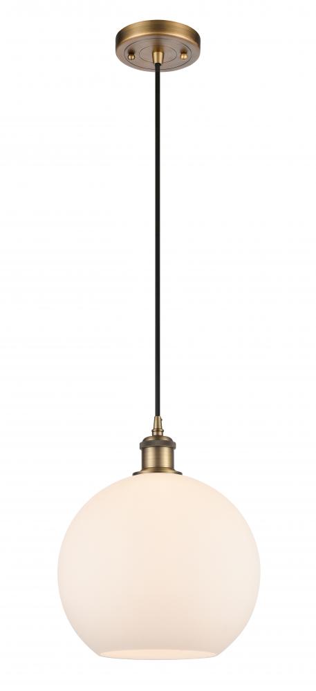 Athens - 1 Light - 10 inch - Brushed Brass - Cord hung - Mini Pendant