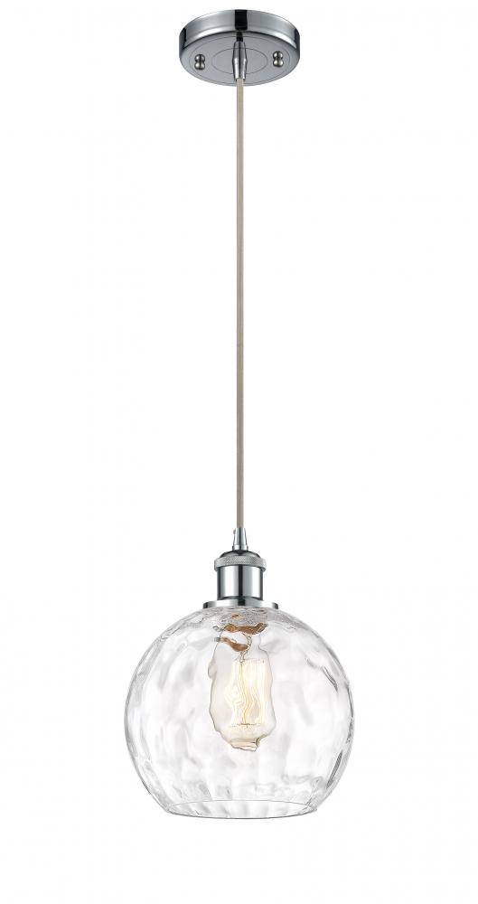 Athens Water Glass - 1 Light - 8 inch - Polished Chrome - Cord hung - Mini Pendant