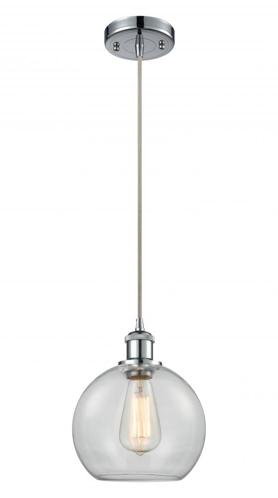 Athens - 1 Light - 8 inch - Polished Chrome - Cord hung - Mini Pendant