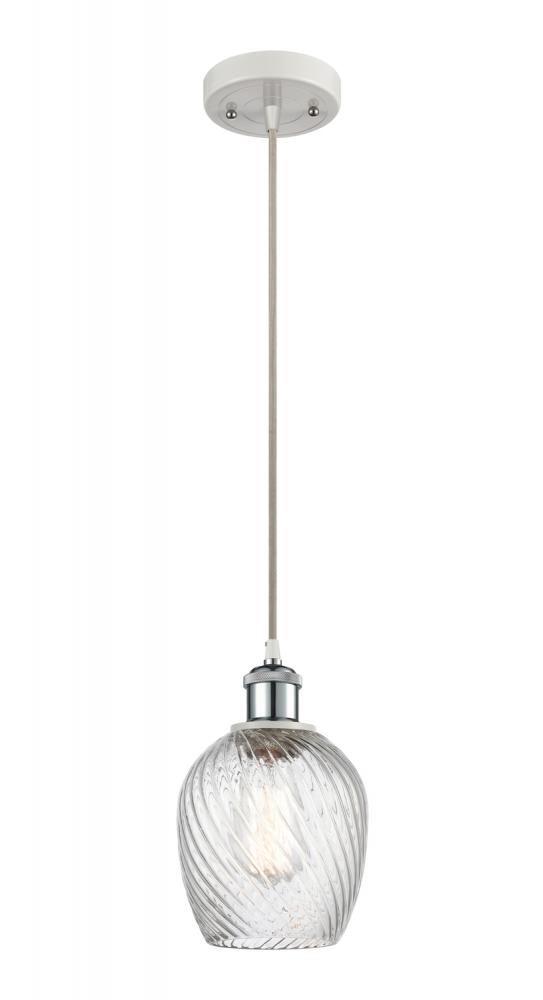 Salina - 1 Light - 6 inch - White Polished Chrome - Cord hung - Mini Pendant