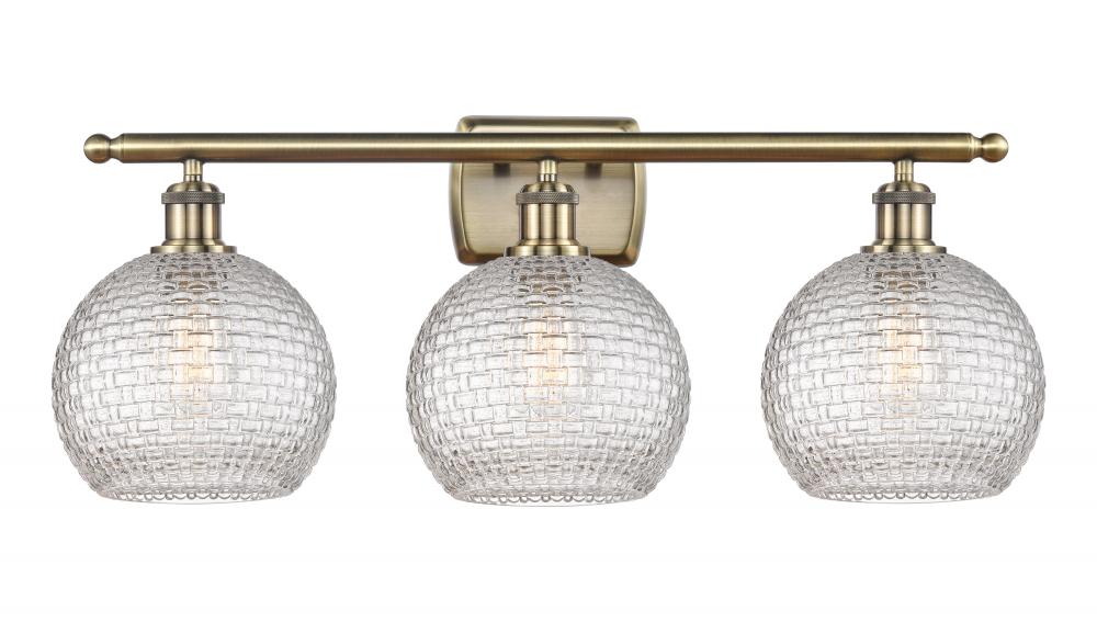 Athens - 3 Light - 28 inch - Antique Brass - Bath Vanity Light