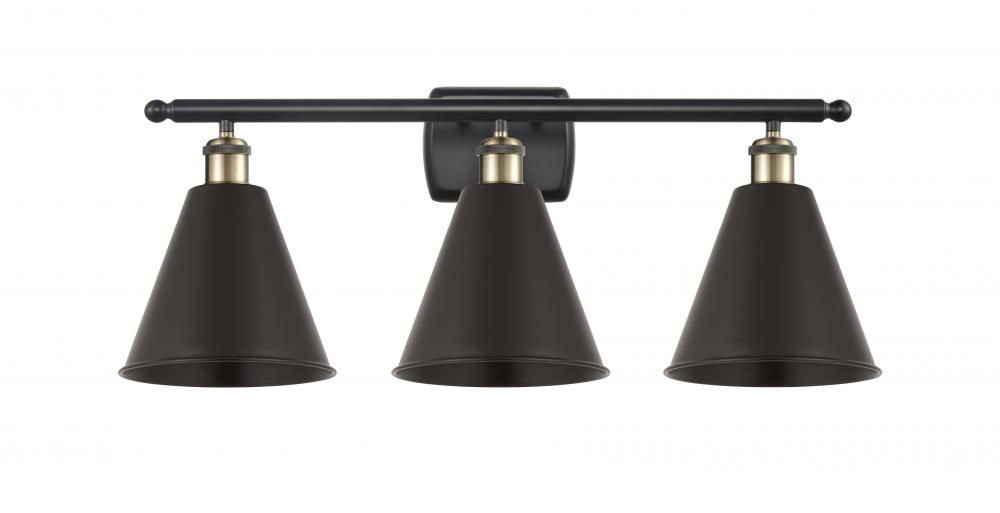 Berkshire - 3 Light - 28 inch - Black Antique Brass - Bath Vanity Light