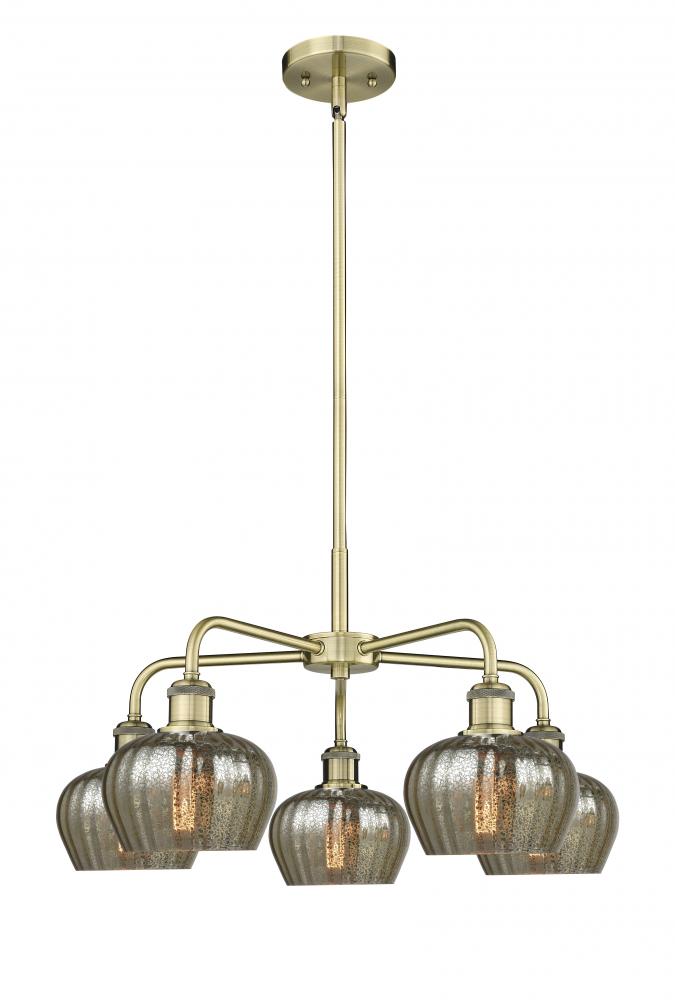 Fenton - 5 Light - 25 inch - Antique Brass - Chandelier