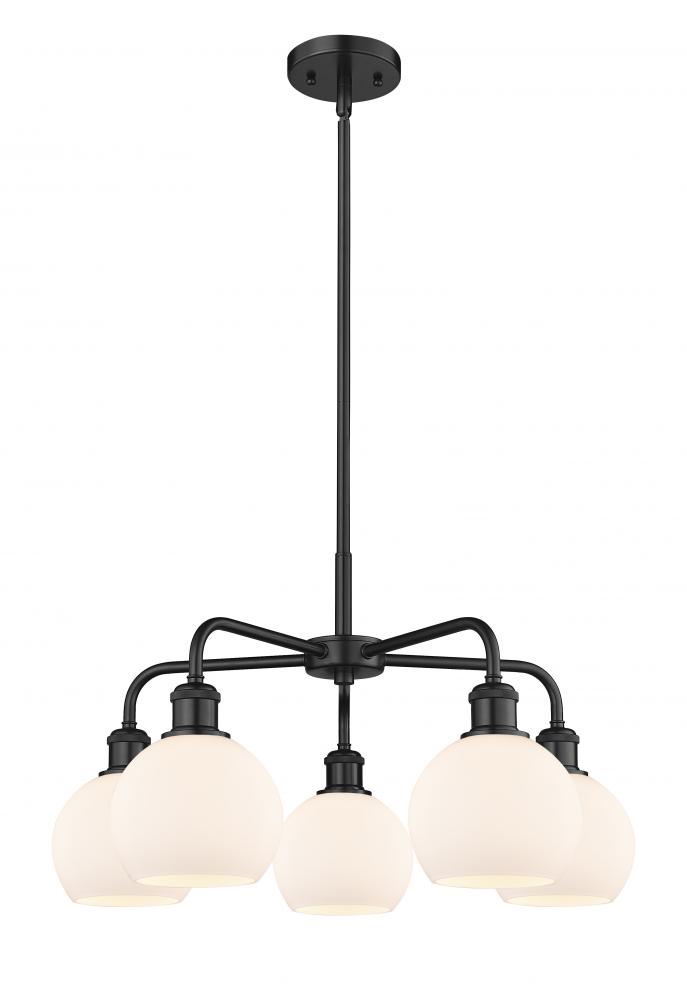 Athens - 5 Light - 24 inch - Matte Black - Chandelier