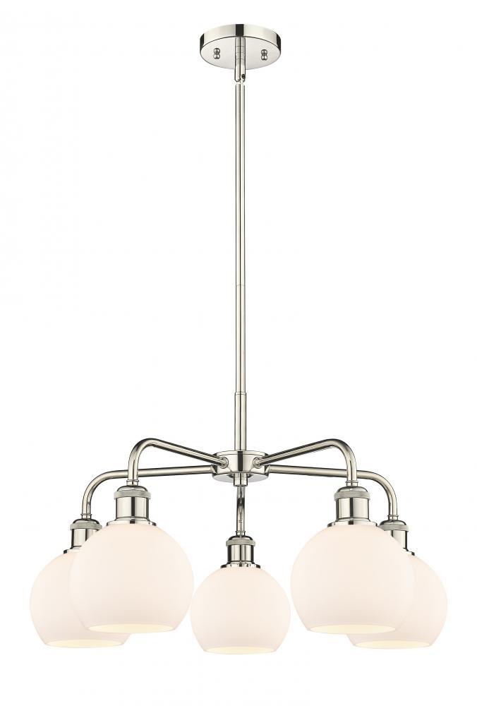 Athens - 5 Light - 24 inch - Polished Nickel - Chandelier