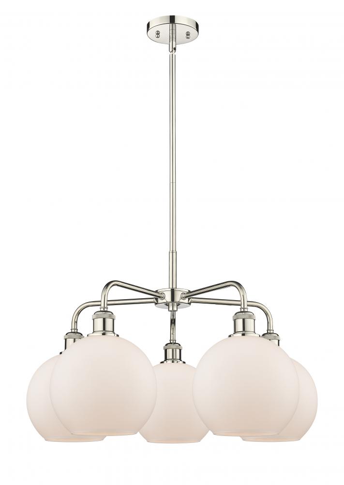 Athens - 5 Light - 26 inch - Polished Nickel - Chandelier