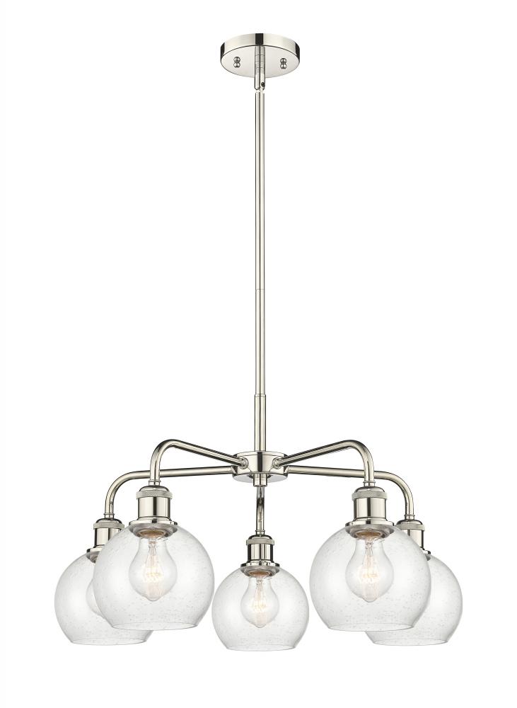 Athens - 5 Light - 24 inch - Polished Nickel - Chandelier