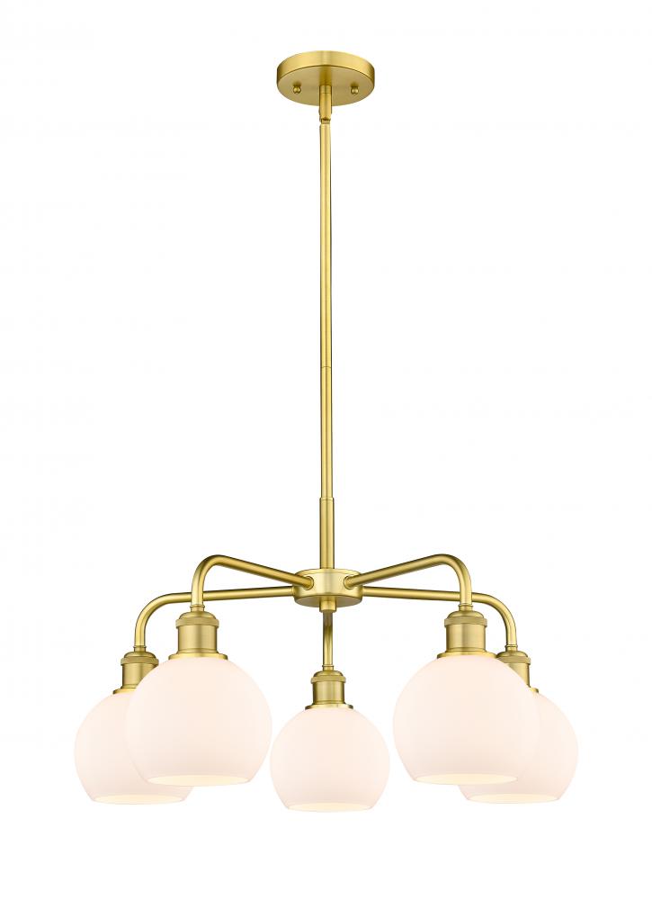 Athens - 5 Light - 24 inch - Satin Gold - Chandelier