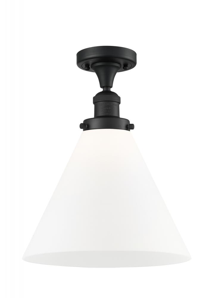 Cone - 1 Light - 12 inch - Matte Black - Semi-Flush Mount