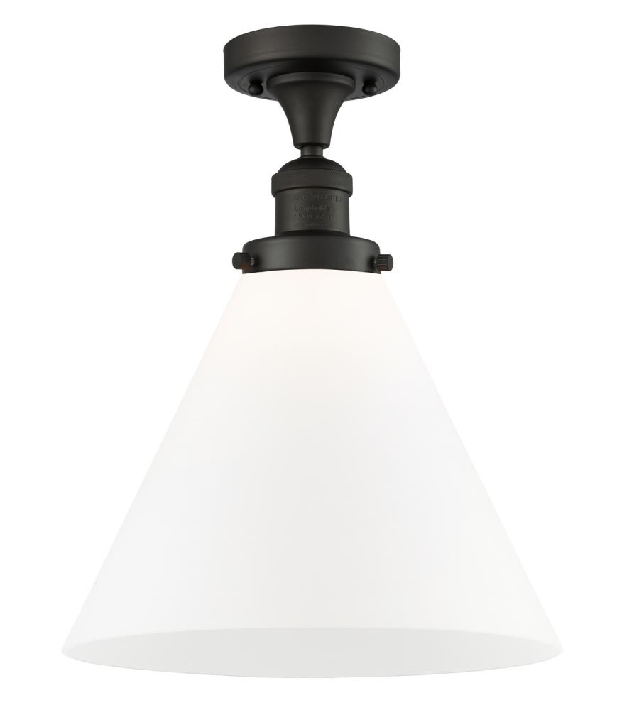 Cone - 1 Light - 12 inch - Oil Rubbed Bronze - Semi-Flush Mount