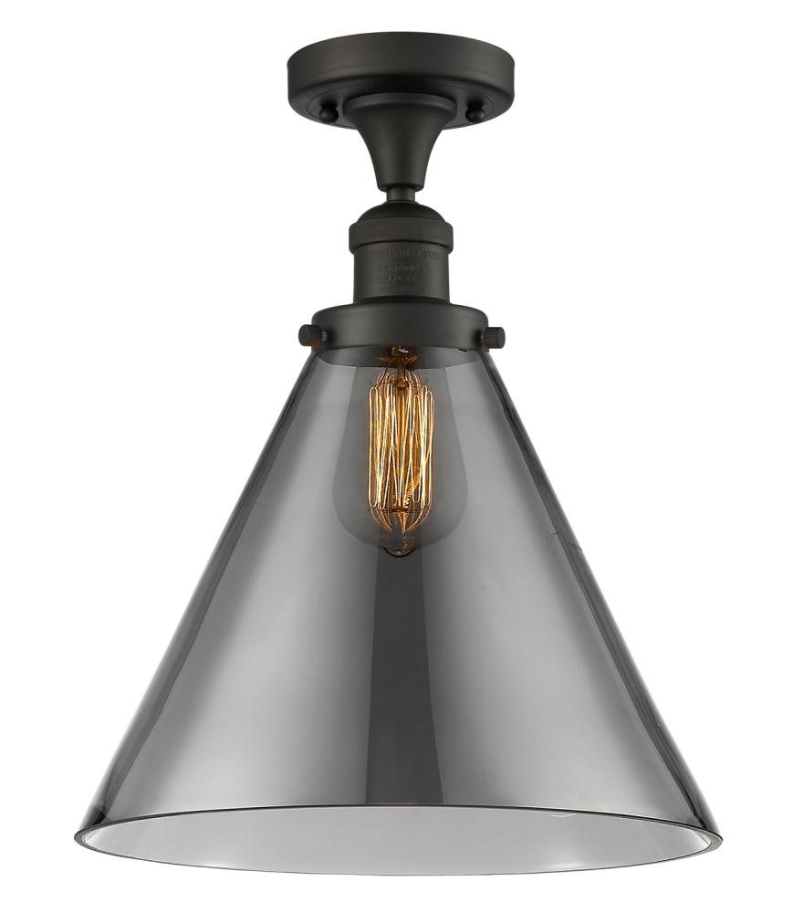 Cone - 1 Light - 12 inch - Oil Rubbed Bronze - Semi-Flush Mount