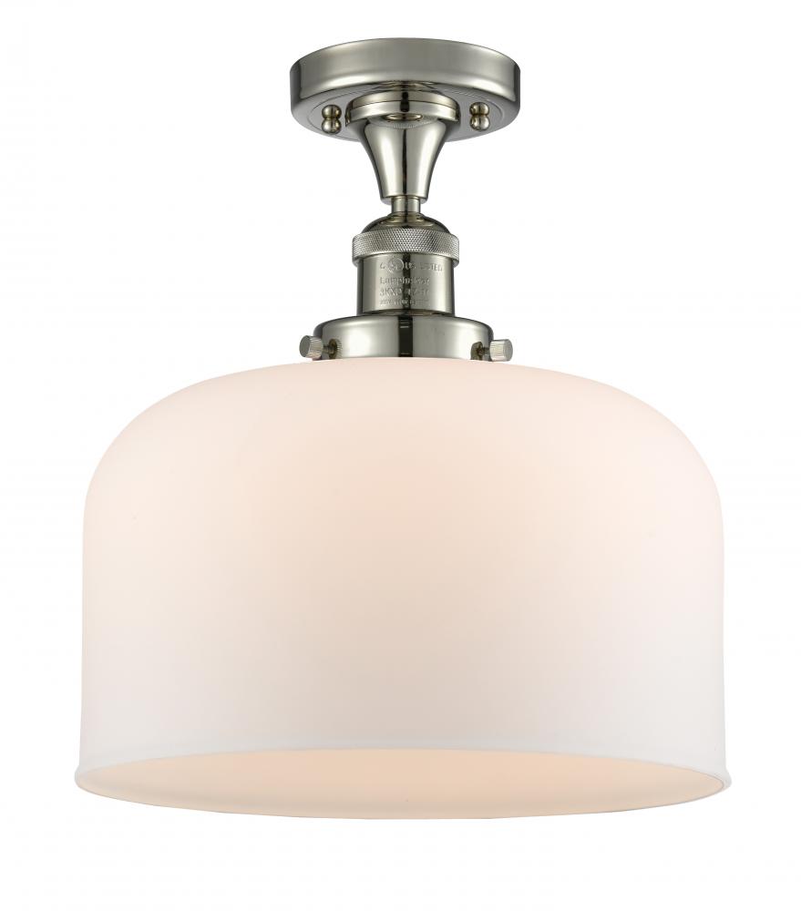 Bell - 1 Light - 12 inch - Polished Nickel - Semi-Flush Mount