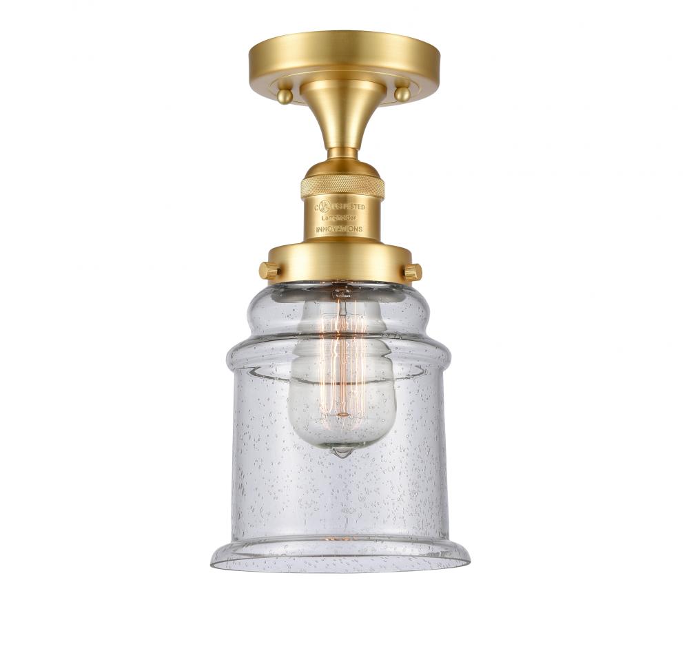 Canton - 1 Light - 6 inch - Satin Gold - Semi-Flush Mount