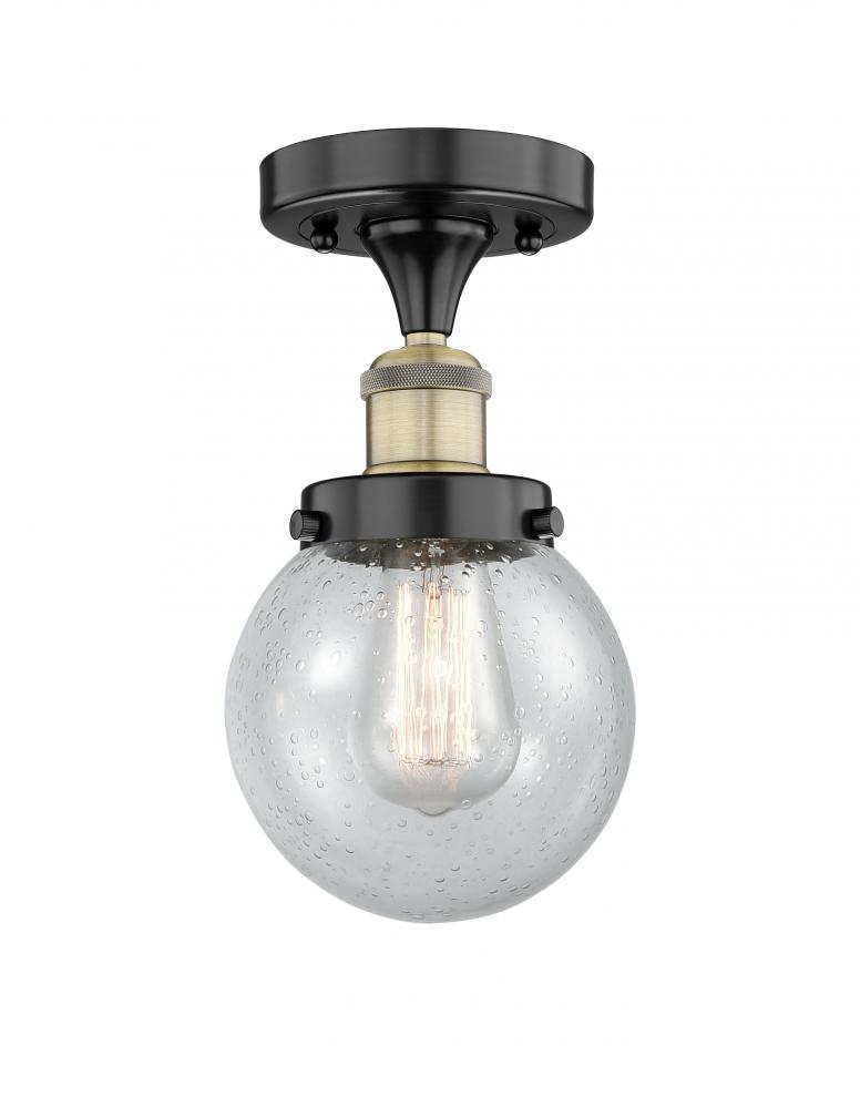 Beacon - 1 Light - 6 inch - Black Antique Brass - Semi-Flush Mount