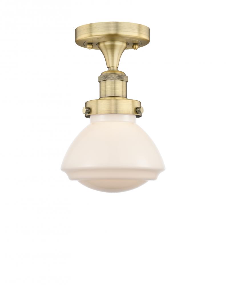 Olean - 1 Light - 7 inch - Brushed Brass - Semi-Flush Mount