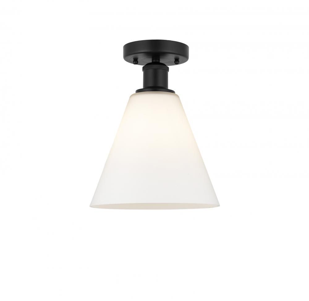 Berkshire - 1 Light - 8 inch - Matte Black - Semi-Flush Mount