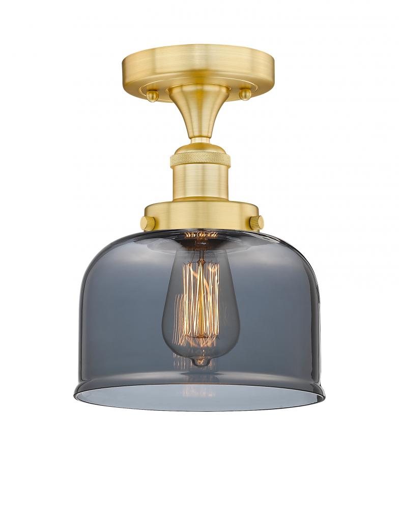 Bell - 1 Light - 8 inch - Satin Gold - Semi-Flush Mount