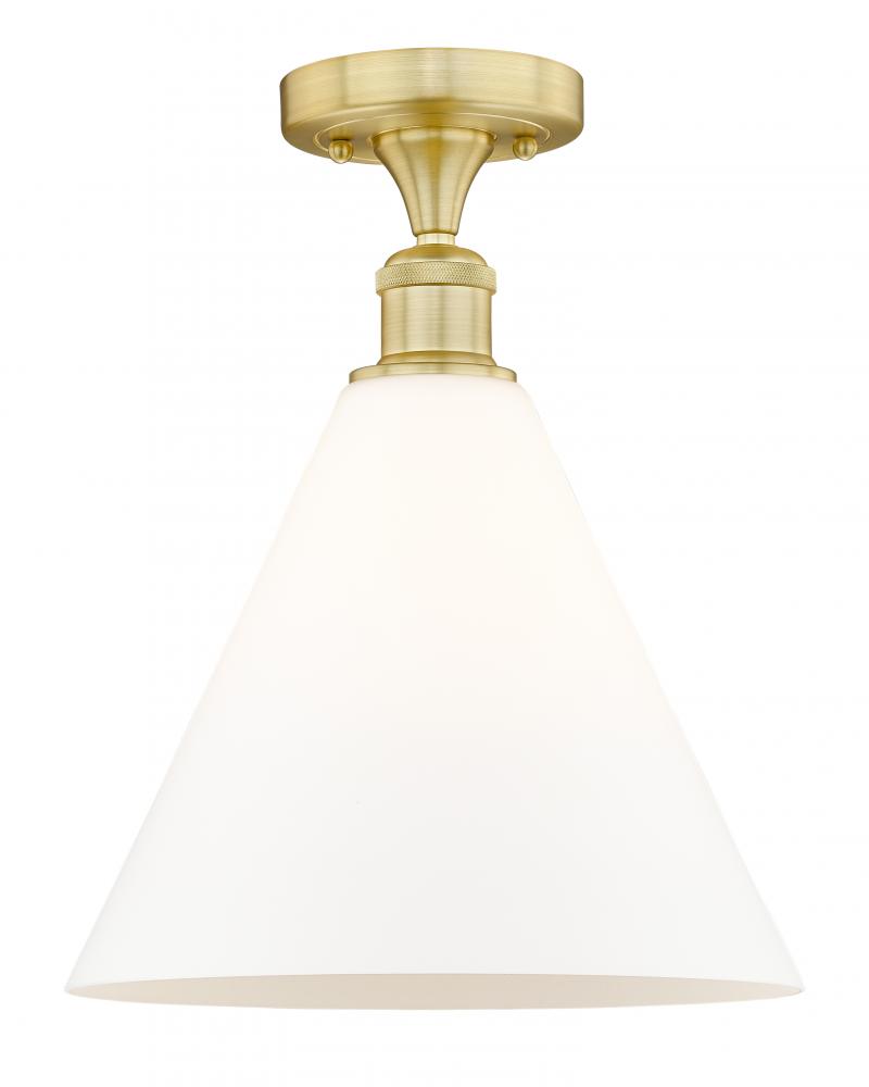 Berkshire - 1 Light - 12 inch - Satin Gold - Semi-Flush Mount