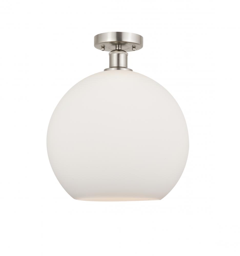 Athens - 1 Light - 12 inch - Brushed Satin Nickel - Semi-Flush Mount