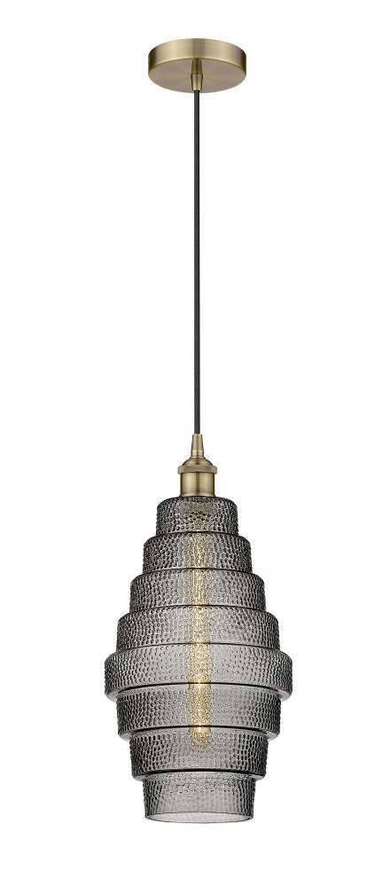 Cascade - 1 Light - 8 inch - Antique Brass - Cord hung - Mini Pendant