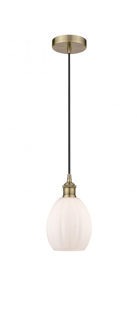 Eaton - 1 Light - 6 inch - Antique Brass - Cord hung - Mini Pendant