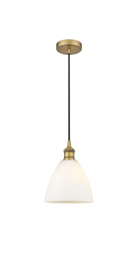 Bristol - 1 Light - 8 inch - Brushed Brass - Cord hung - Mini Pendant