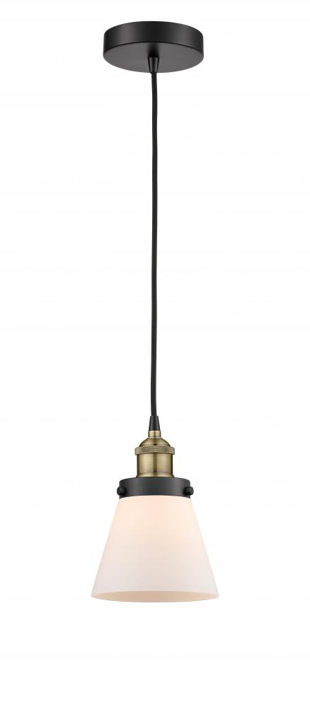 Cone - 1 Light - 6 inch - Black Antique Brass - Cord hung - Mini Pendant