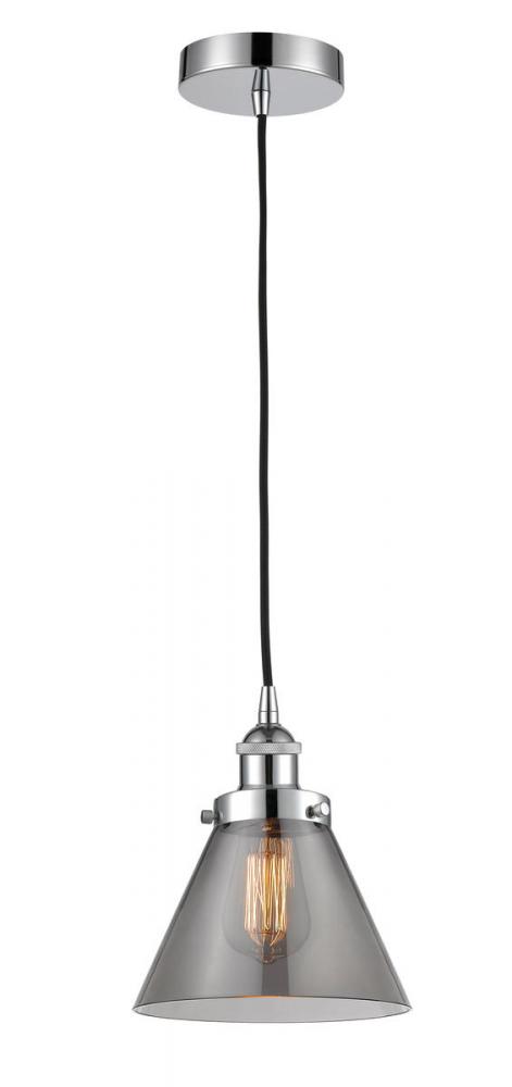 Cone - 1 Light - 8 inch - Polished Chrome - Cord hung - Mini Pendant