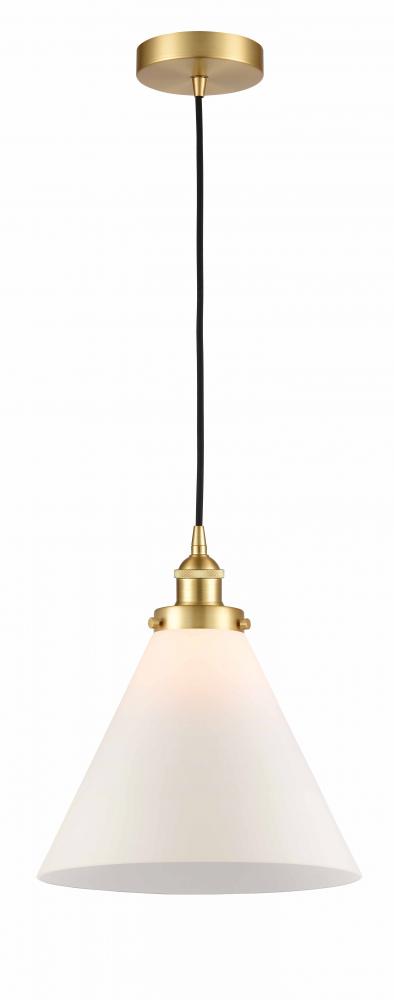 Cone - 1 Light - 12 inch - Satin Gold - Cord hung - Mini Pendant