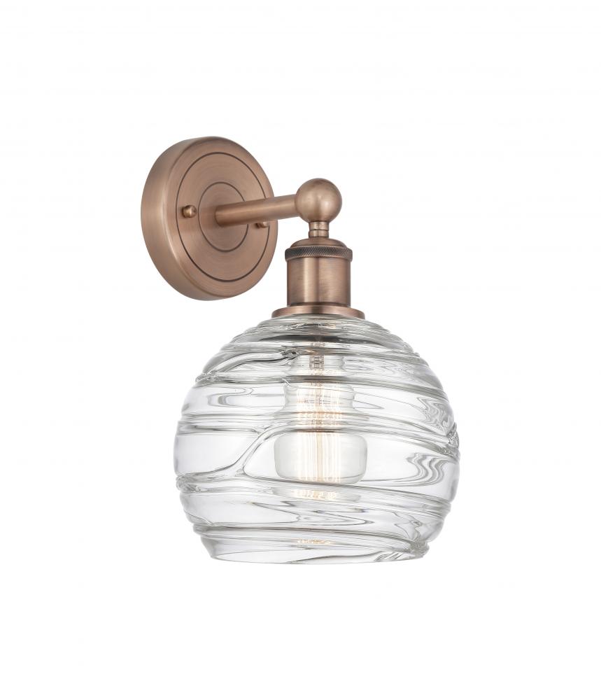 Athens Deco Swirl - 1 Light - 8 inch - Antique Copper - Sconce