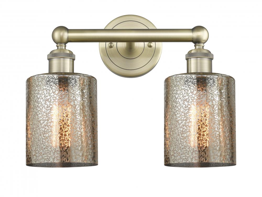 Cobbleskill - 2 Light - 14 inch - Antique Brass - Bath Vanity Light